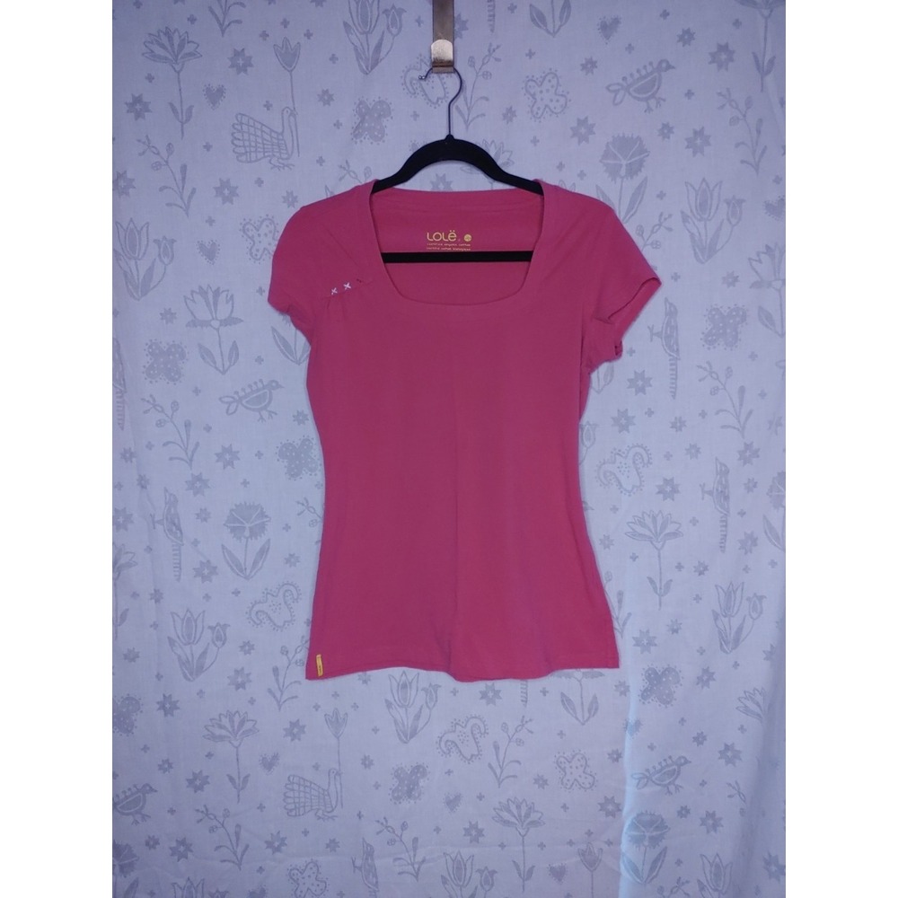 Lole Pink Scoop Neck Short Sleeve Shirt‎ Size Large